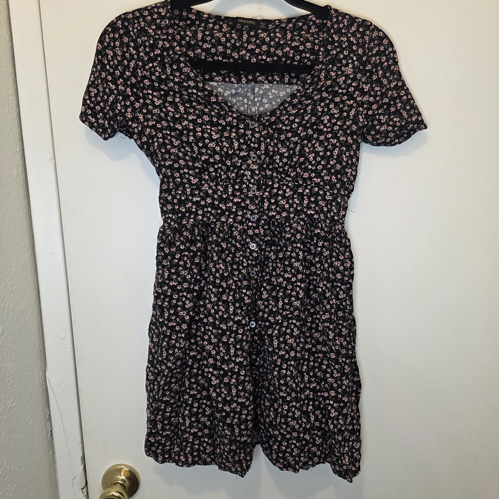 Floral Black and Pink Dress